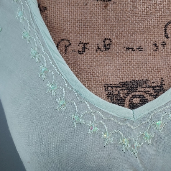 India Market, summer green women's dress - Picture 3 of 5